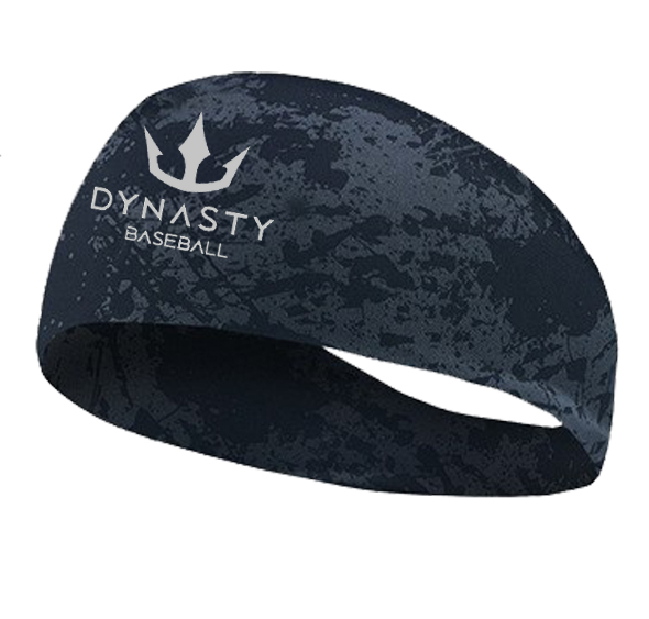 A dynasty baseball reflective headband against a white background