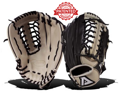 The Akadema ASF421 (12.75") Outfield Glove features ProSoft Select leather, Reptilian Claw design, and deep pocket for superior ball control. Ideal for RF, LF, and CF