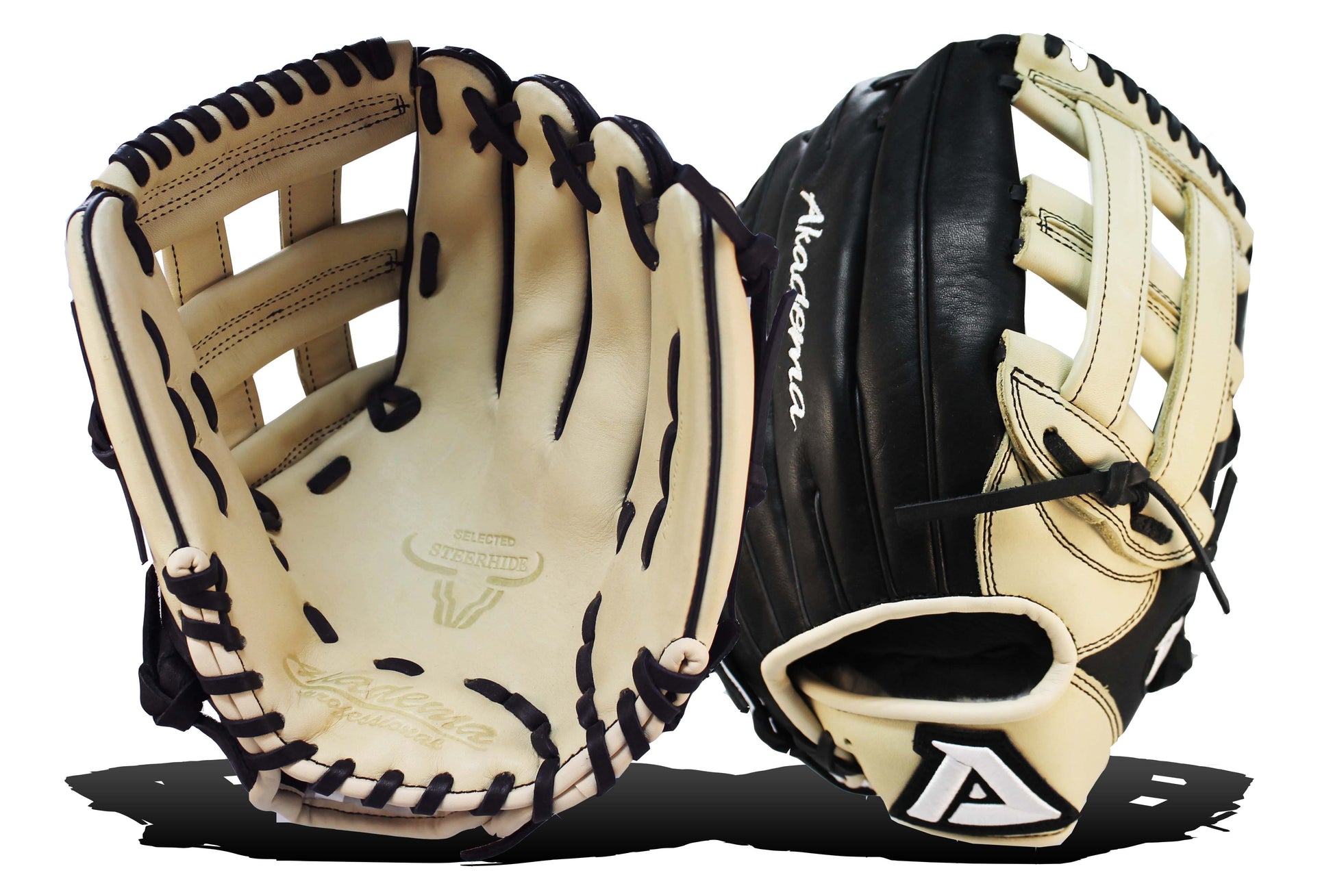 The Akadema ASF 424 (13") Outfield Glove features ProSoft Select leather, H-Web, deep pocket, & open back. Perfect for outfielders seeking top performance