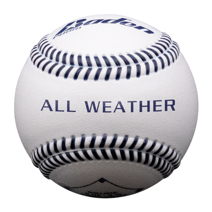 Introducing our brand-new All-Weather One-Piece Practice Baseball, designed with a durable, single-piece construction to withstand the rigors of intense training. All Weather Logo featured