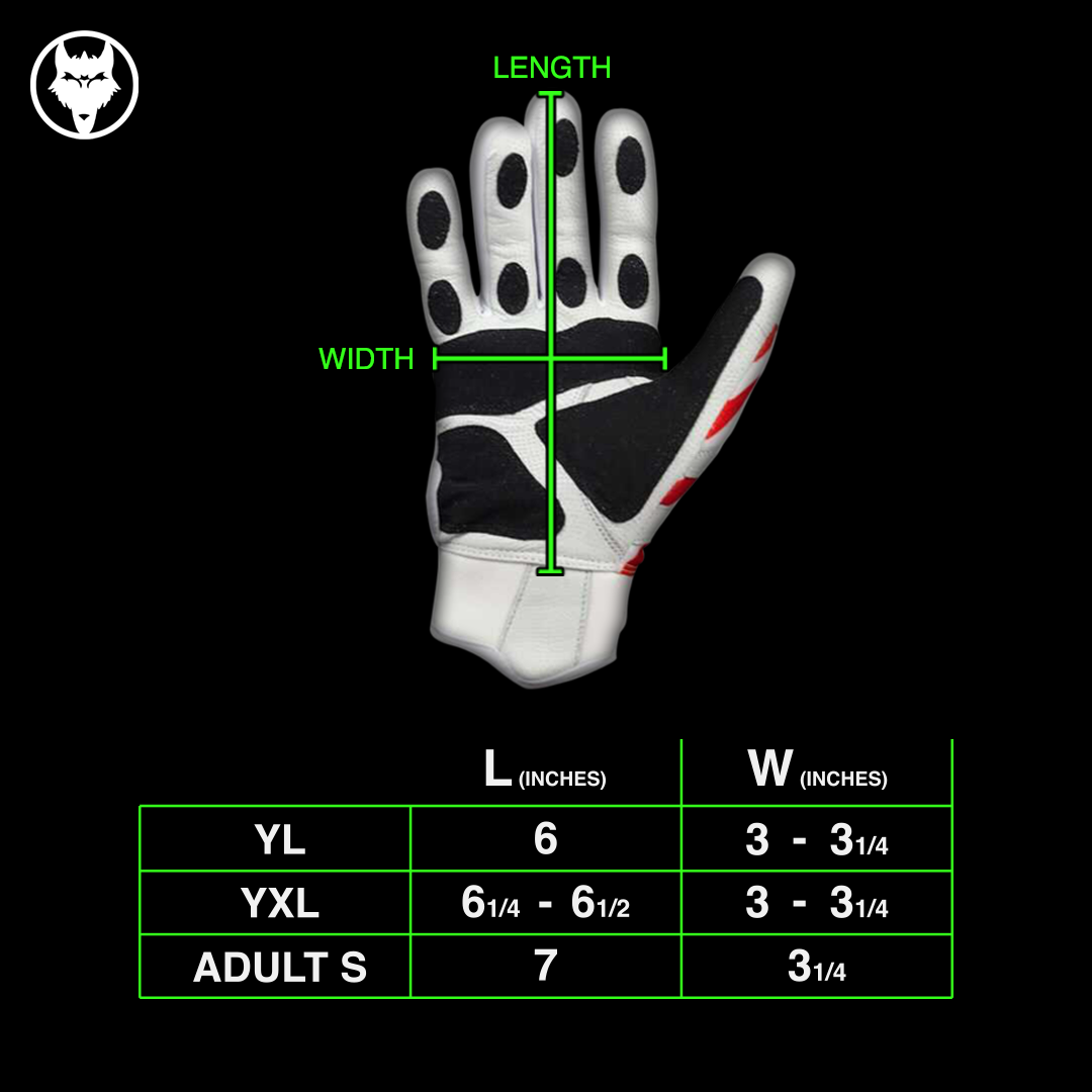 VukGripz Prowler black batting gloves youth size chart