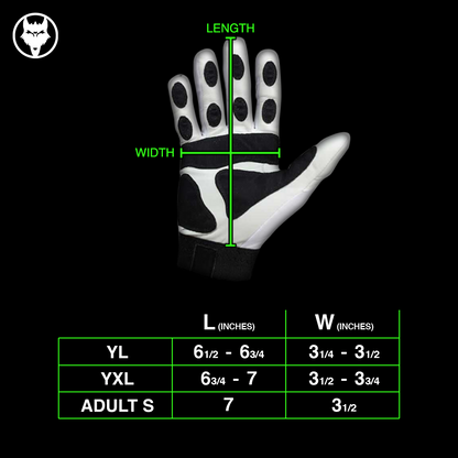 VukGripz Select 2.0 batting gloves youth sizing chart