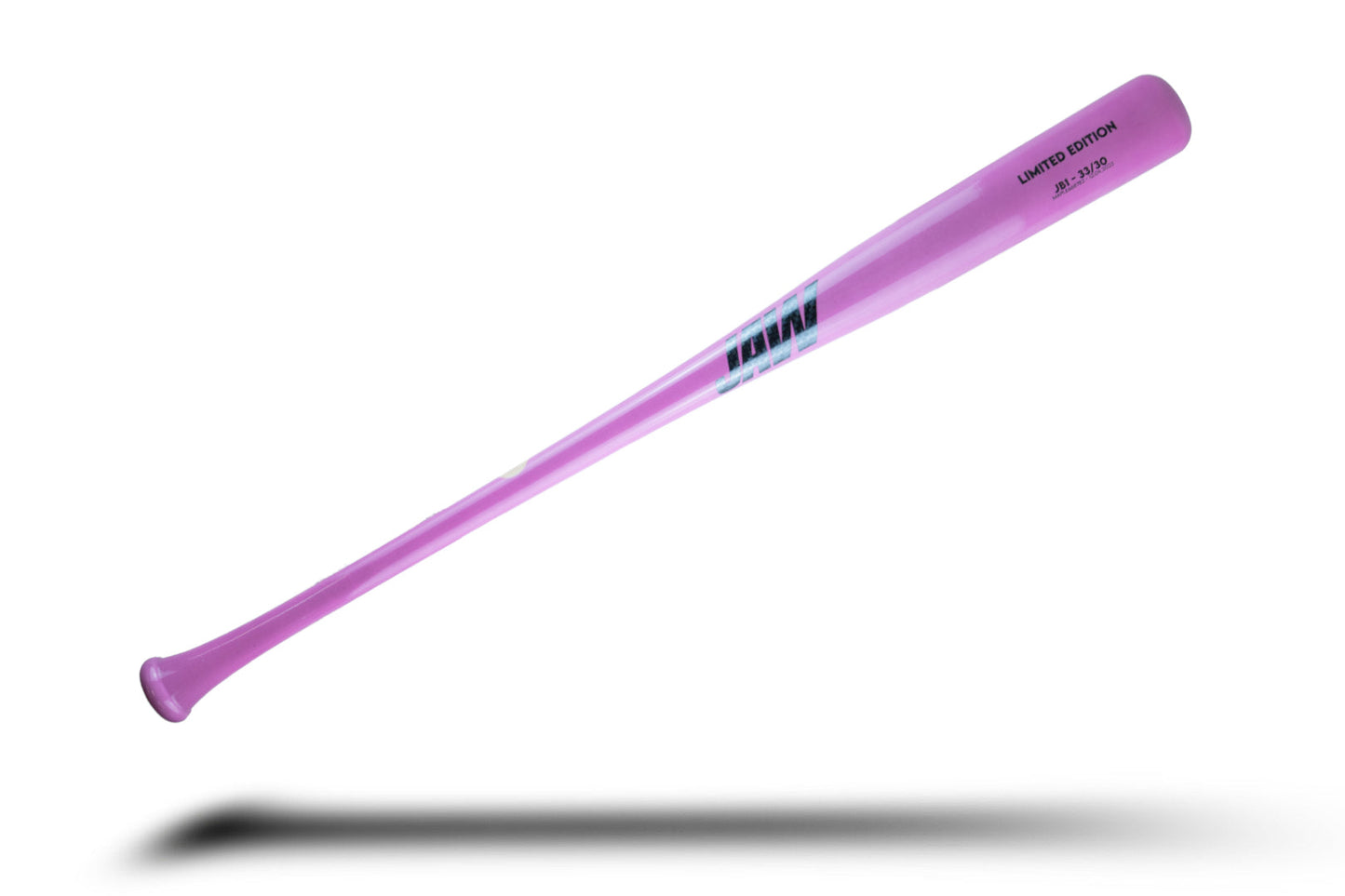 A pink baseball bat on a white background