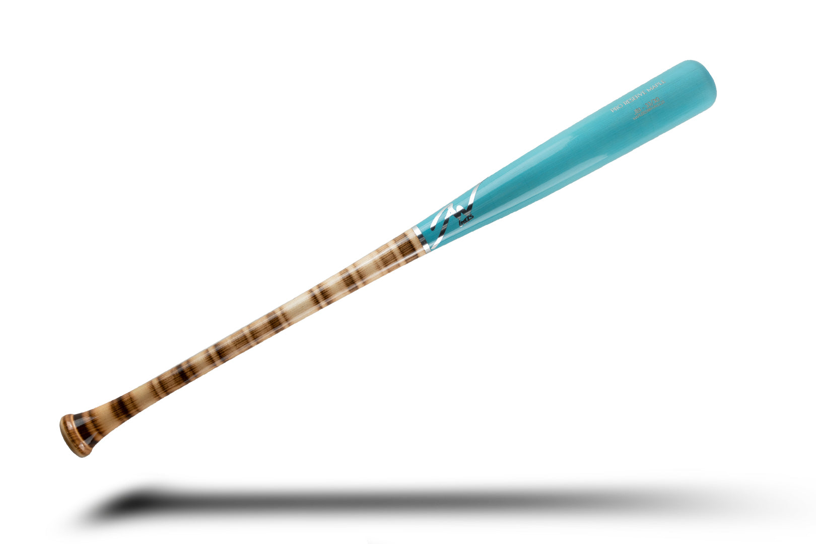 Jaw Bats pro reserve maple baseball bat in light blue and wood stripes