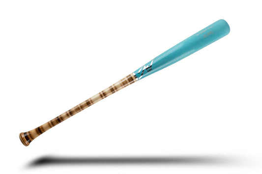 Jaw Bats pro reserve maple baseball bat in light blue and wood stripes